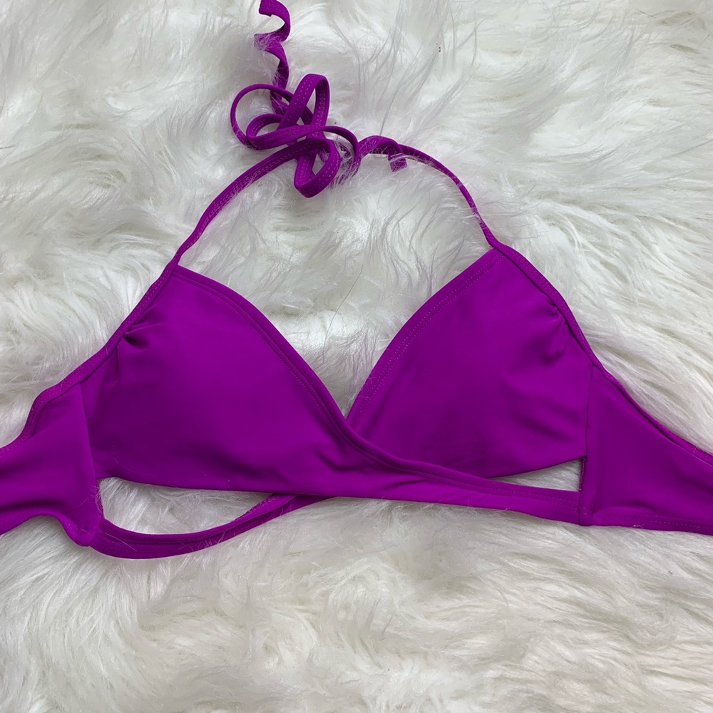 Forever 21 Purple Cross Over Front Bikini Top